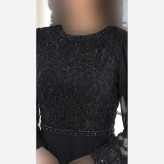 پیراهن مجلسی زنانه دانتل مخمل و حریر کاپدار سایز بزرگ قد 150