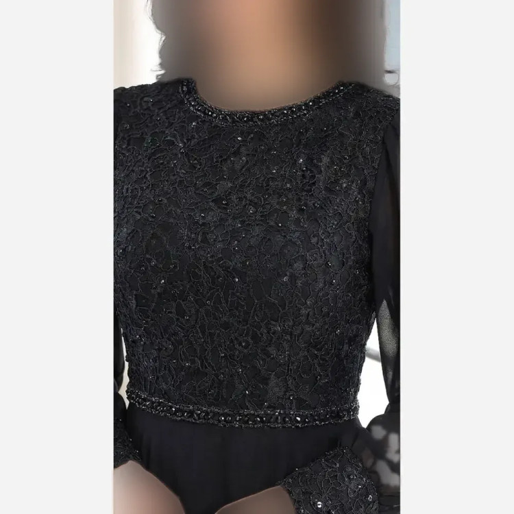 پیراهن مجلسی زنانه دانتل مخمل و حریر کاپدار سایز بزرگ قد 150