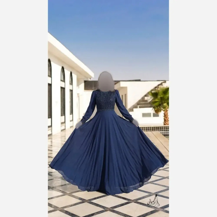 پیراهن مجلسی زنانه دانتل مخمل و حریر کاپدار سایز بزرگ قد 150