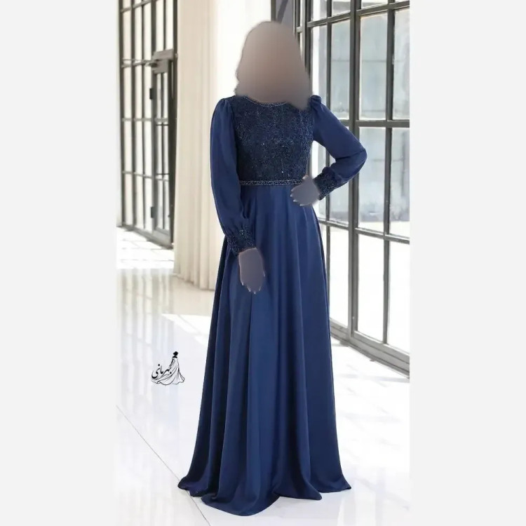 پیراهن مجلسی زنانه دانتل مخمل و حریر کاپدار سایز بزرگ قد 150