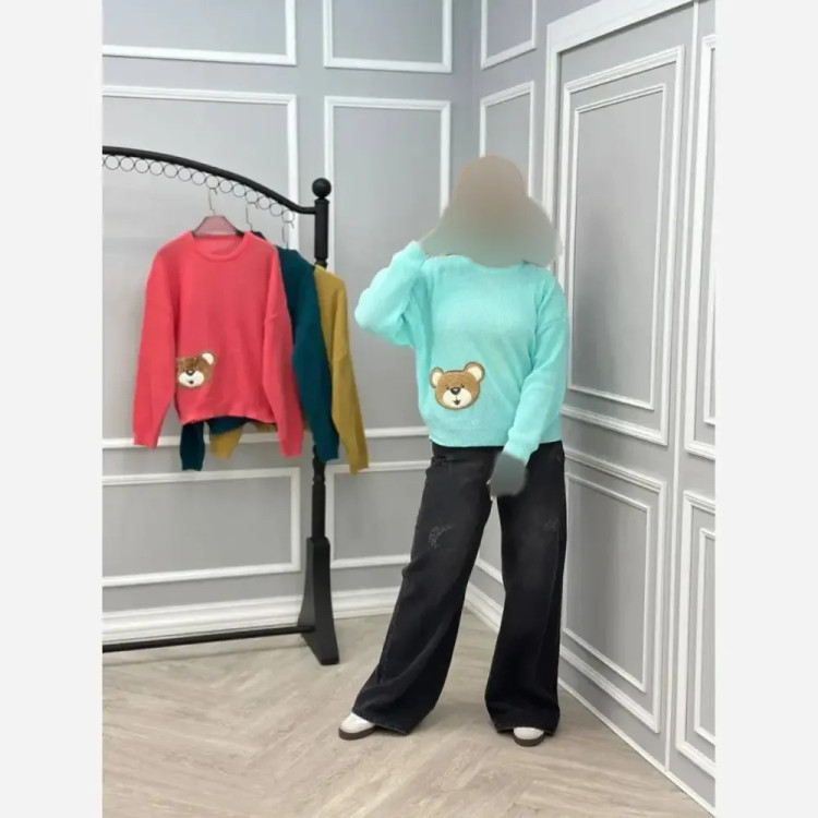 بلوز بافت تدی زنانه سایز 38 تا 48 در رنگبندی صورتی، خردلی و آبی آسمانی
