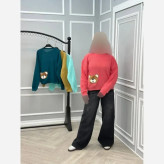 بلوز بافت تدی زنانه سایز 38 تا 48 در رنگبندی صورتی، خردلی و آبی آسمانی