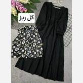 سارافون کرپ اندونزی و جلیغه سوزن دوزی دو تیکه مدل روزی فری سایز