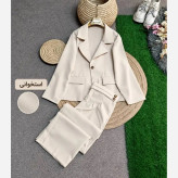 ست کت و شلوار زنانه شیما جنس بزیاق اعلا فری سایز 38 تا 46