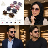 عینک آفتابی IC BERLIN چند ضلعی UV400 اسپرت طلایی